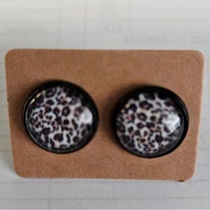 Leopard Print Stud Earrings